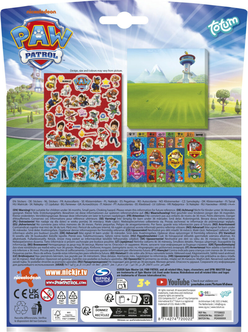 Paw Patrol Best Team Μεταλλικό Σετ Αυτοκόλλητων 2 Φύλλων 17×24 cm 5903520
