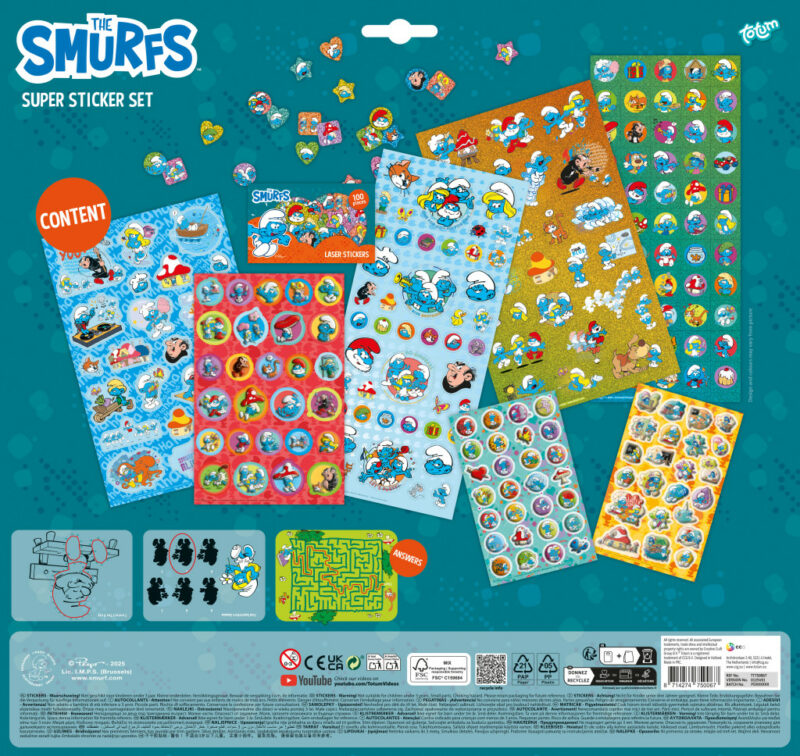Smurfs Happy super sticker set with game 5976917