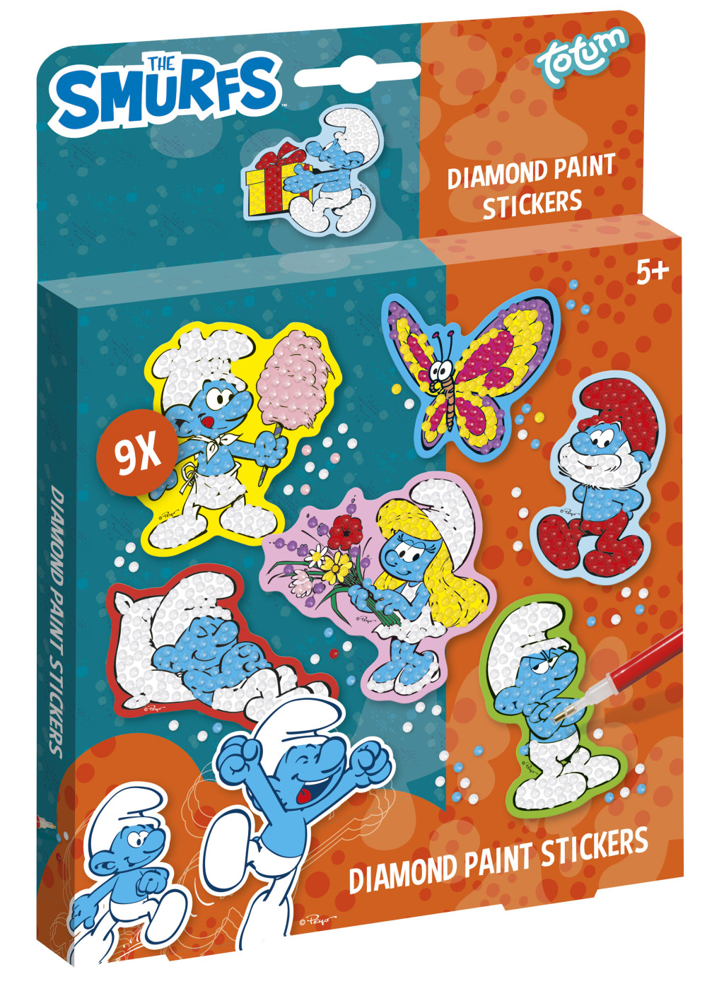 Smurfs Happy diamond drill sticker set of 9