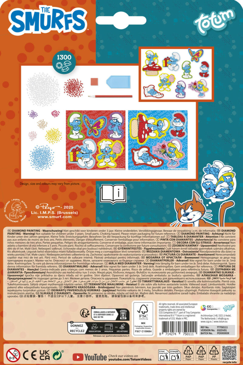 Smurfs Happy diamond drill sticker set of 9 5976343