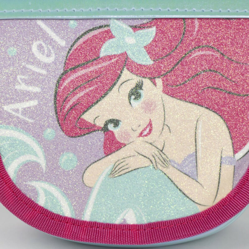 Disney Princess Ariel Glitter Παιδικό Τσαντάκι Ώμου και Χιαστί 15×12×4 cm 5880667