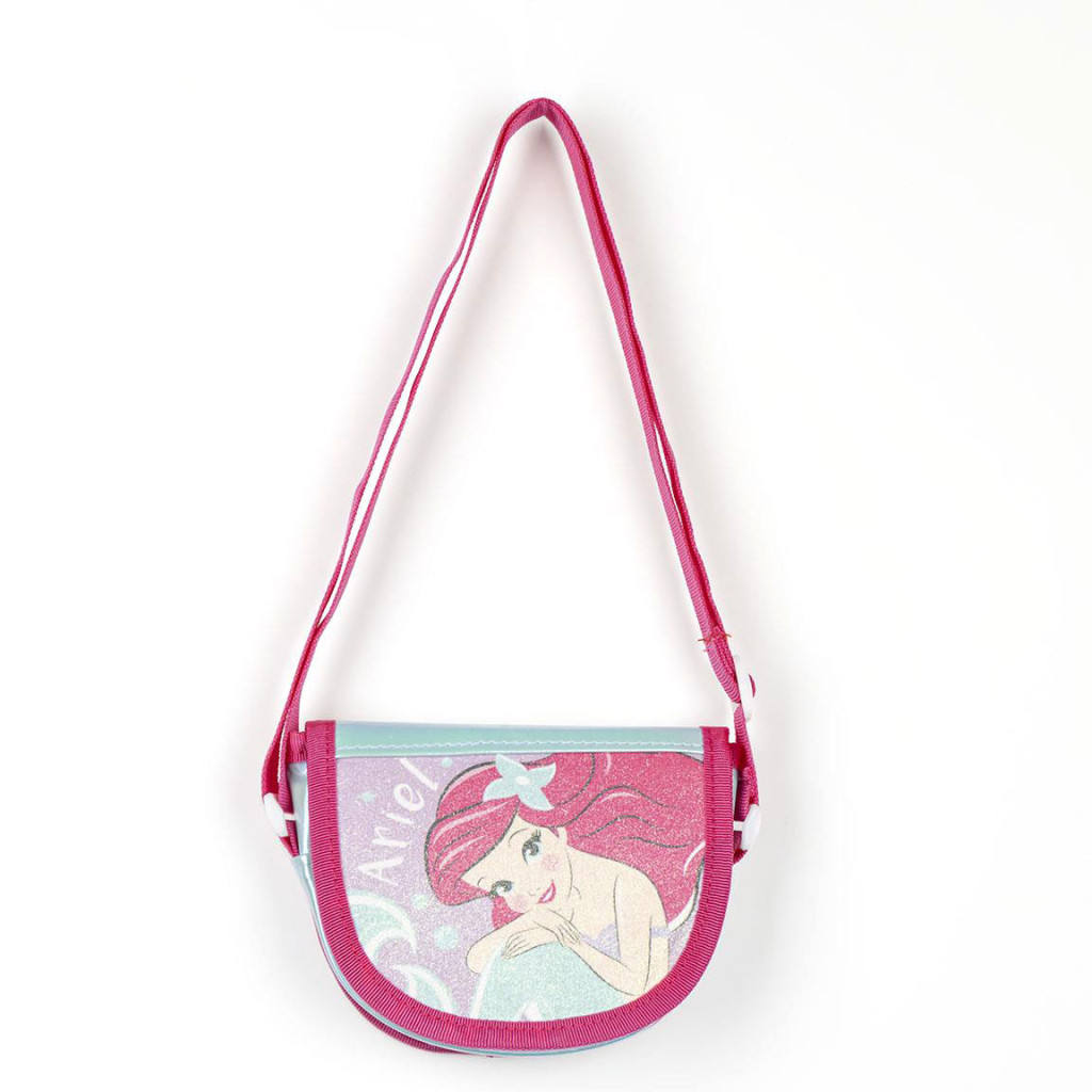 Disney Princess Ariel Glitter Παιδικό Τσαντάκι Ώμου και Χιαστί 15×12×4 cm