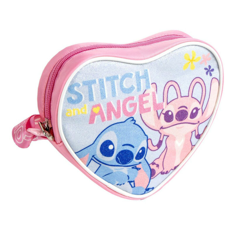 Disney Lilo & Stitch Angel Glitter Παιδικό Τσαντάκι Ώμου και Χιαστί 15×14×4 cm 5880733