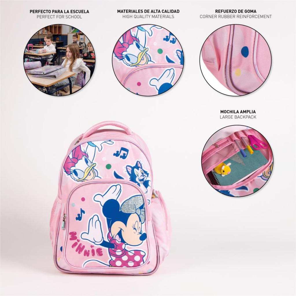 Disney Minnie Friends Σχολική Τσάντα Πλάτης με 2 Θήκες 42×34×15 cm