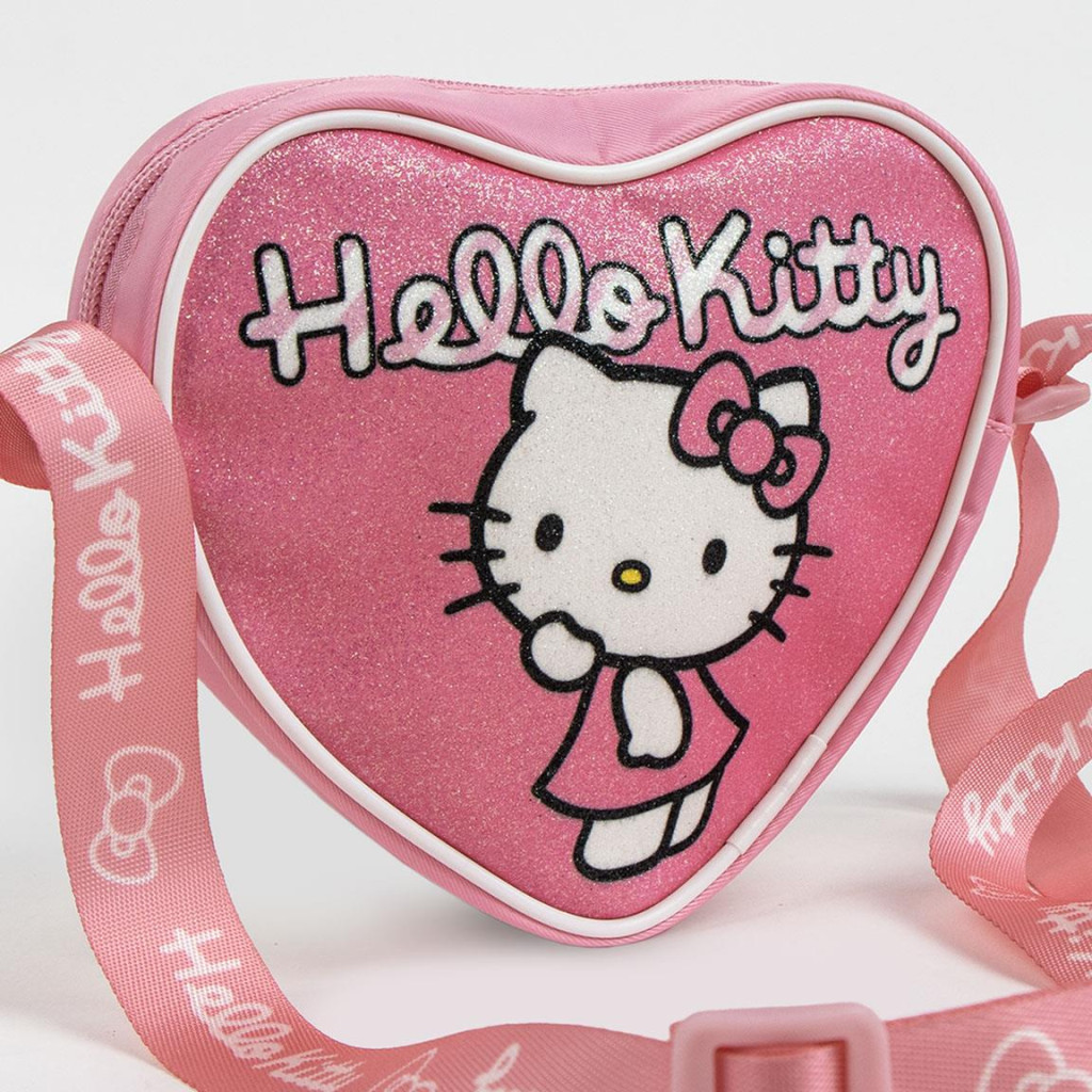 Hello Kitty Sparkle Glitter Παιδικό Τσαντάκι Ώμου και Χιαστί 15×14×4 cm