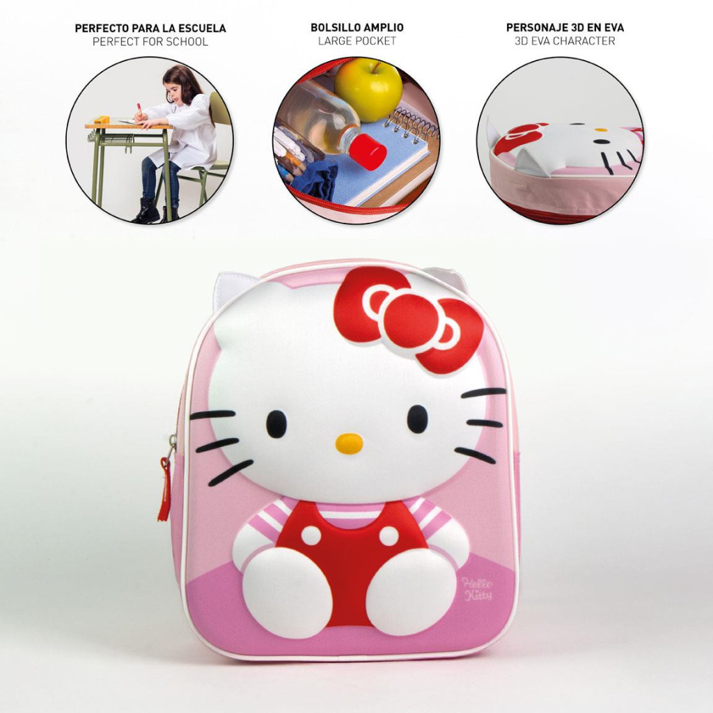 Hello Kitty Cuddle 3D Παιδικό Σακίδιο Πλάτης 31×25×10 cm