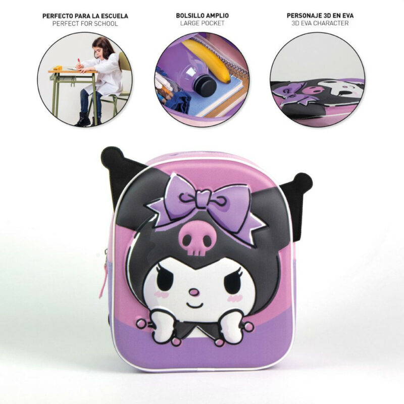 Hello Kitty Kuromi 3D Παιδικό Σακίδιο Πλάτης με 1 Θήκη 31×25×10 cm 5886638