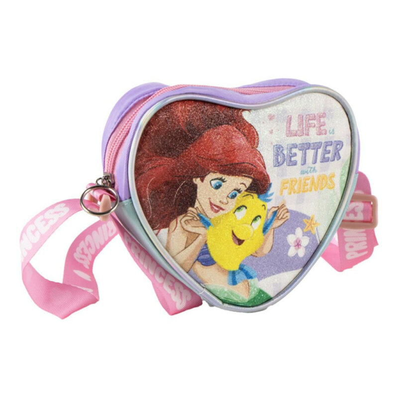 Disney Princess Life is Better Glitter Παιδικό Τσαντάκι Ώμου και Χιαστί 15×14×4 cm 5892216