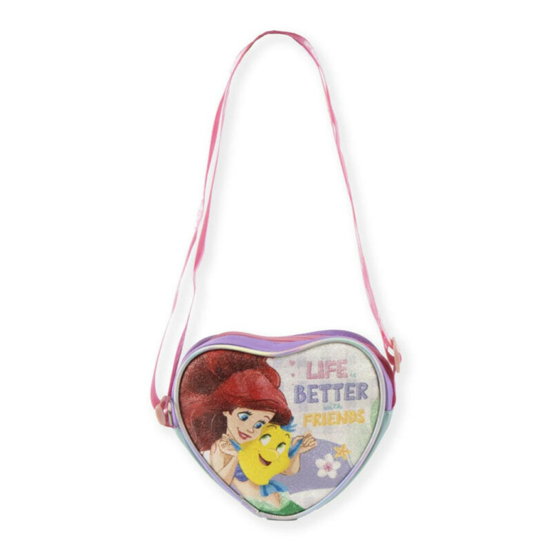 Disney Princess Life is Better Glitter Παιδικό Τσαντάκι Ώμου και Χιαστί 15×14×4 cm 5892218