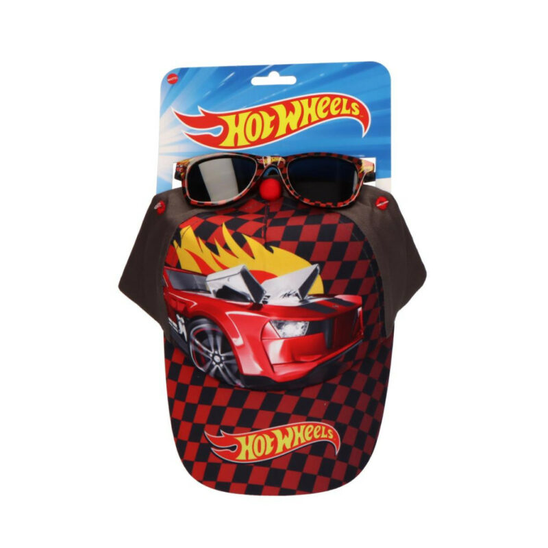 Hot Wheels Racing Παιδικό Σετ με Γυαλιά Ηλίου και Καπέλο Τζόκεϊ 53 cm 5900004