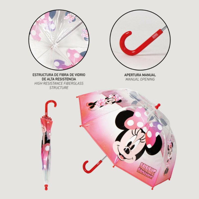 Disney Minnie Χαρούμενο Σχέδιο Παιδική Διάφανη Ομπρέλα Διαμέτρου 71 cm 5883175