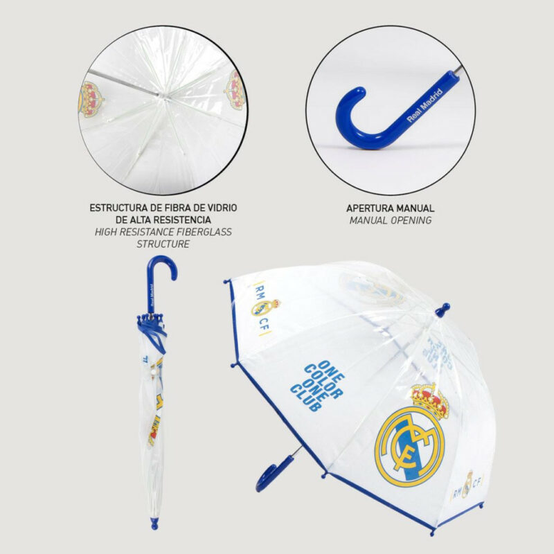 Real Madrid One Color Παιδική Διάφανη Ομπρέλα 71 cm 5885906