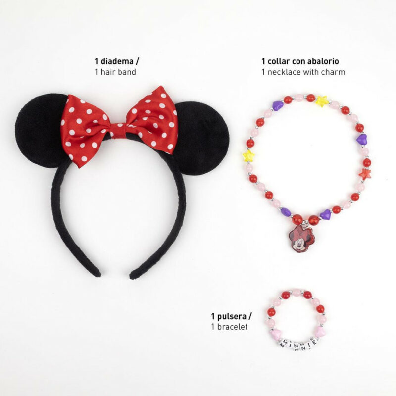 Disney Minnie Charm σετ κολιέ και αξεσουάρ μαλλιών 5892774