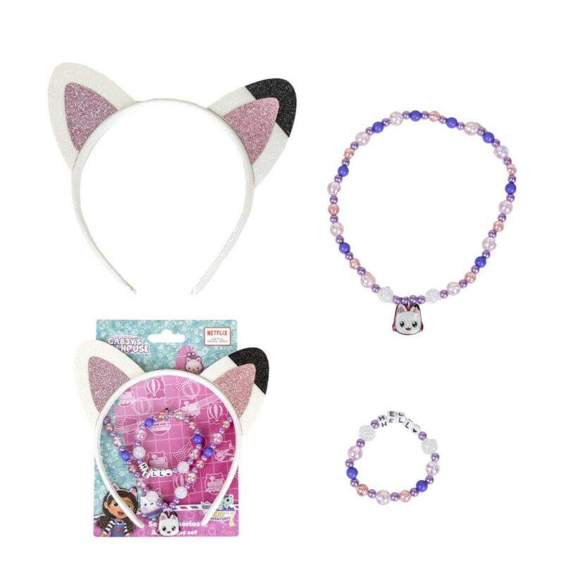 Gabby’s Dollhouse Cat Σετ κοσμημάτων για αυτιά και Στέκα μαλλιών για το κεφάλι 5892795