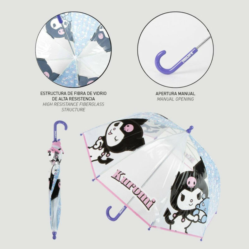 Hello Kitty Kuromi Παιδική Διάφανη Ομπρέλα Διαμέτρου 71 cm 5904505