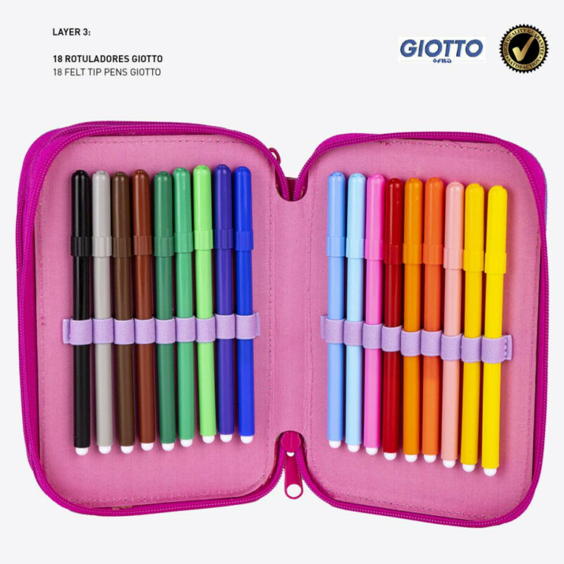 Disney Minnie Daisy Giotto Γεμάτη Τριώροφη Κασετίνα 43 Τεμαχίων Giotto 13×20×7 cm 5872250
