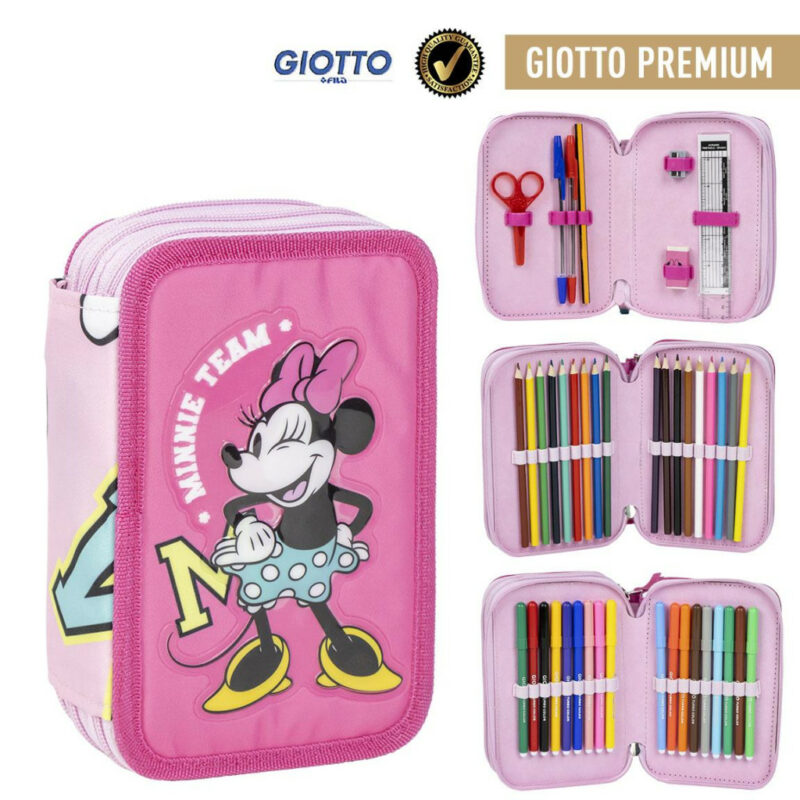 Disney Minnie Team Γεμάτη Τριώροφη Κασετίνα 43 Τεμαχίων Giotto 13×20×7 cm 5881369