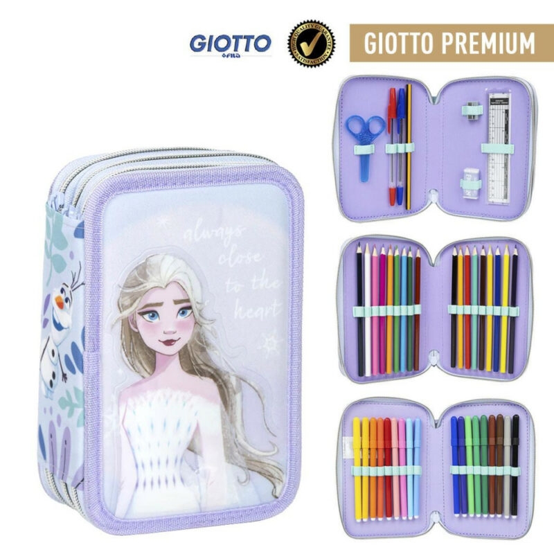 Disney Frozen Elsa Γεμάτη Τριώροφη Κασετίνα 43 Τεμαχίων Giotto 13×20×7 cm 5895623