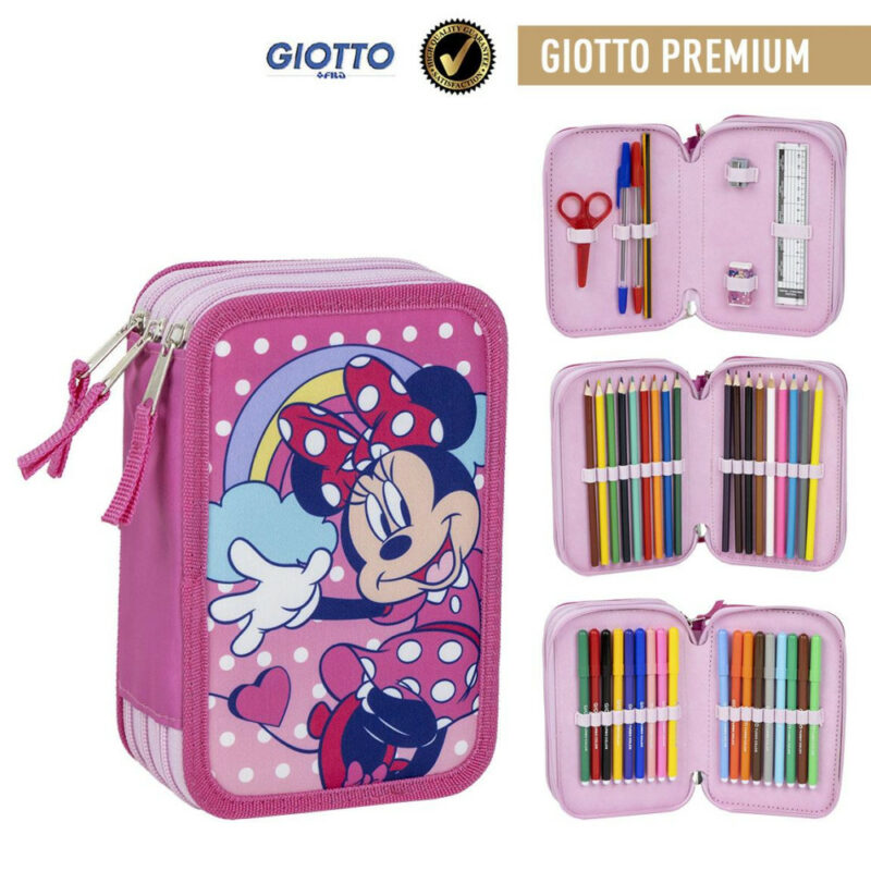 Disney Minnie Dots Γεμάτη Τριώροφη Κασετίνα 43 Τεμαχίων Giotto 13×20×7 cm 5895669