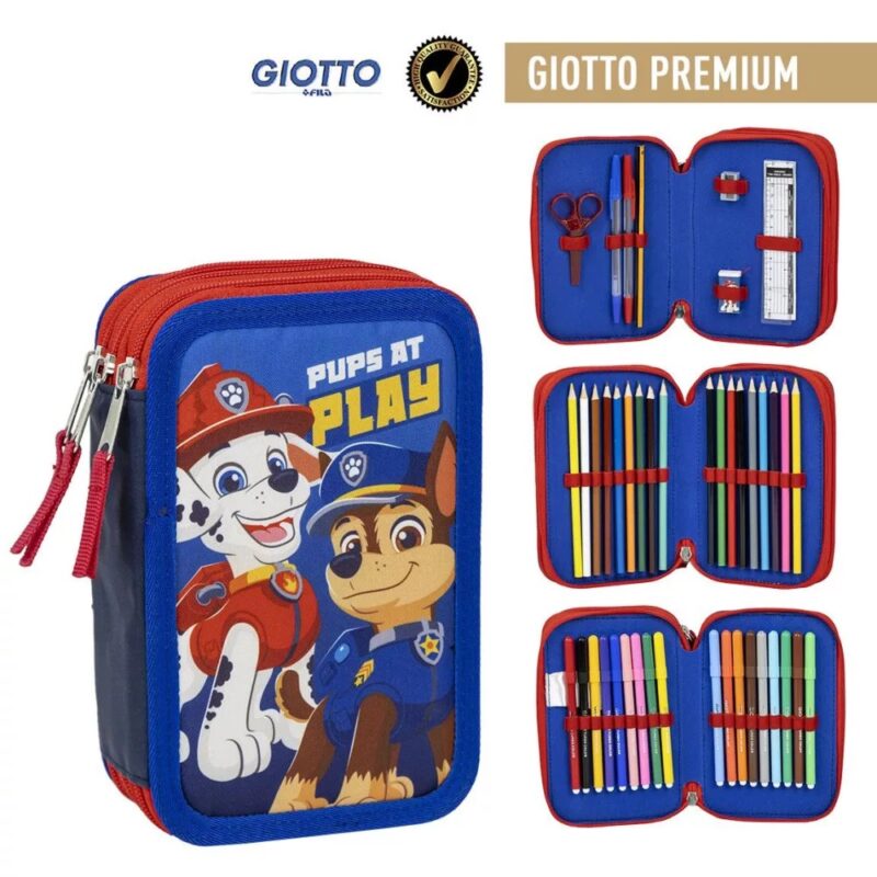 Paw Patrol Pups at Play Γεμάτη Τριώροφη Κασετίνα 43 Τεμαχίων Giotto 12 5899839