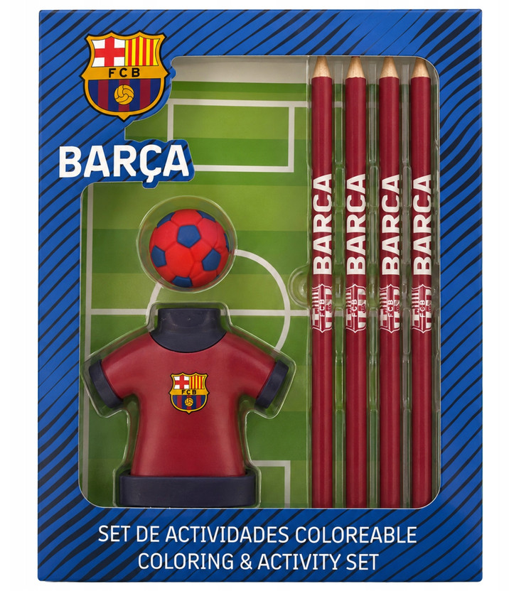 FC Barcelona Jersey Σχολικό Σετ με Ξύλινη Ξύστρα Γήπεδο 5905608