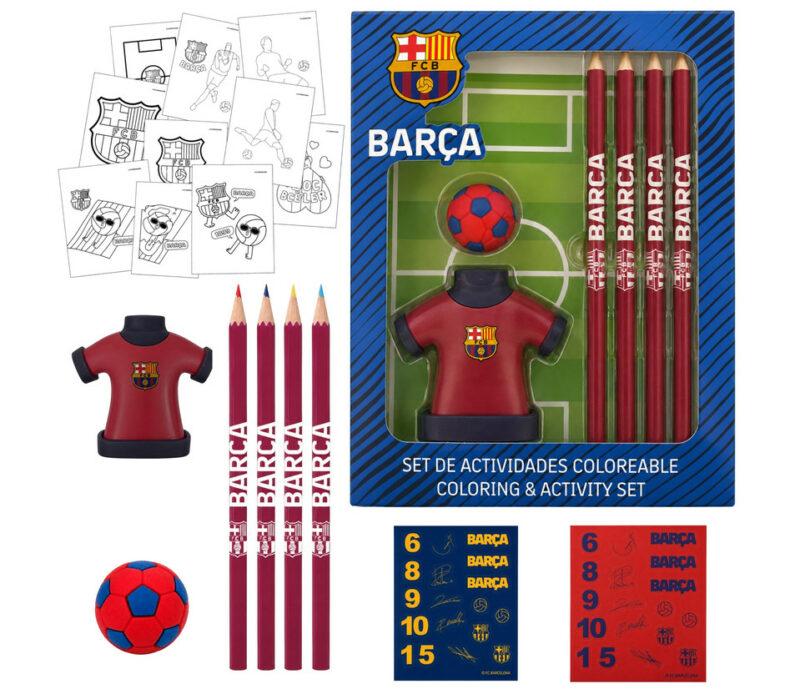 FC Barcelona Jersey Σχολικό Σετ με Ξύλινη Ξύστρα Γήπεδο 5905609