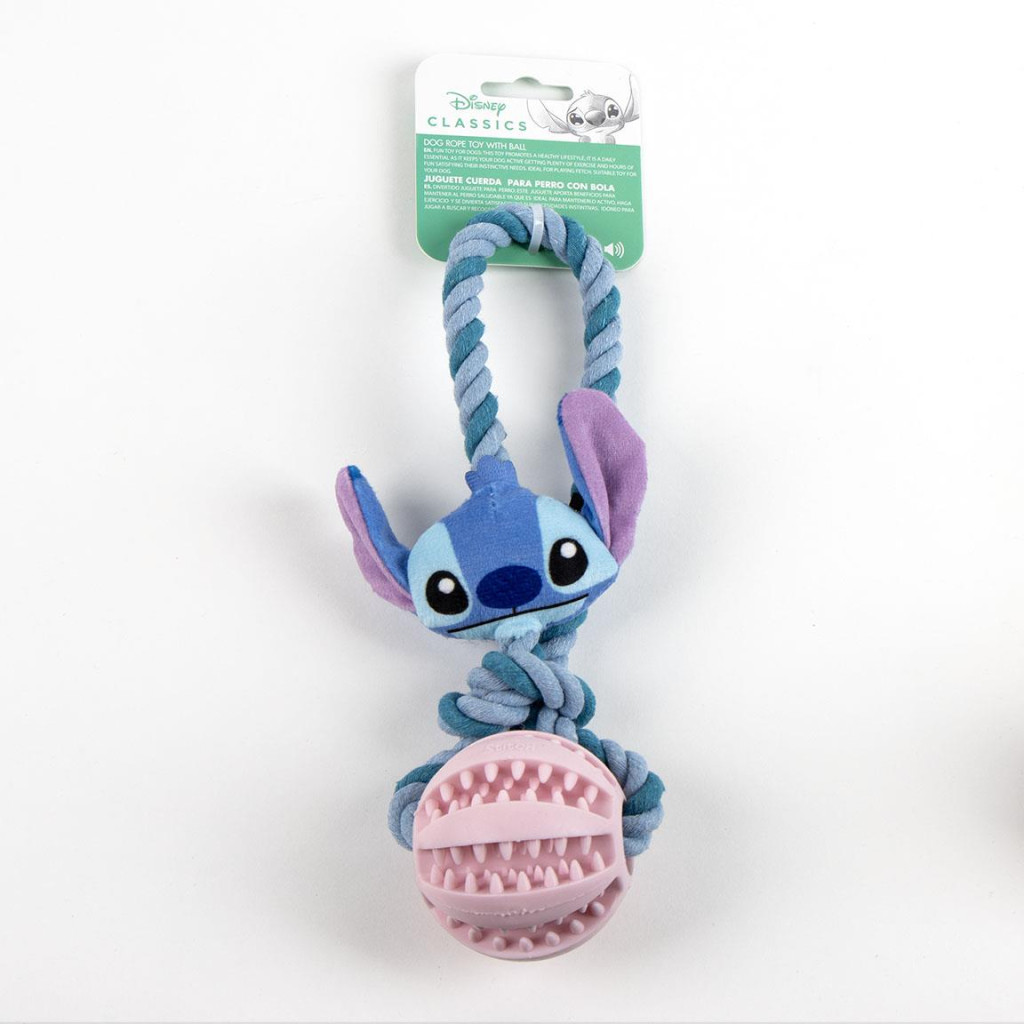 Disney Lilo and Stitch Alien Παιχνίδι Σκύλου με Σχοινί και Μπάλα TPR 24 εκ - Image 6