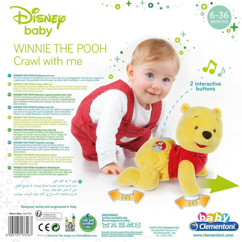Disney Winnie the Pooh Happy Διαδραστικό crawling Λούτρινο Παιχνίδι Clementoni 5904167