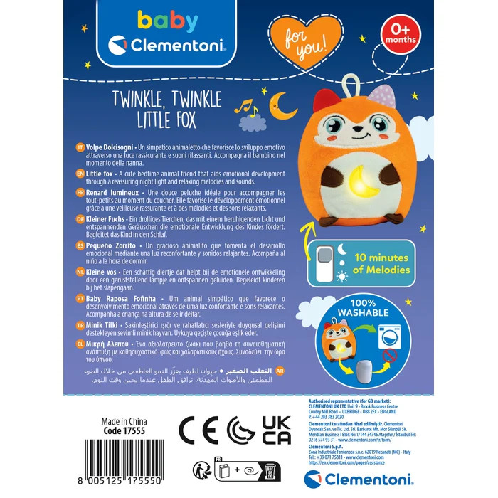 Fox Twinkle Twinkle Φωτιστικό Νυκτός & Παιχνίδι Clementoni 5893748