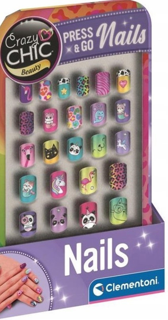Crazy Chic Animals Clementoni Σετ Τεχνητών Νυχιών 5893769