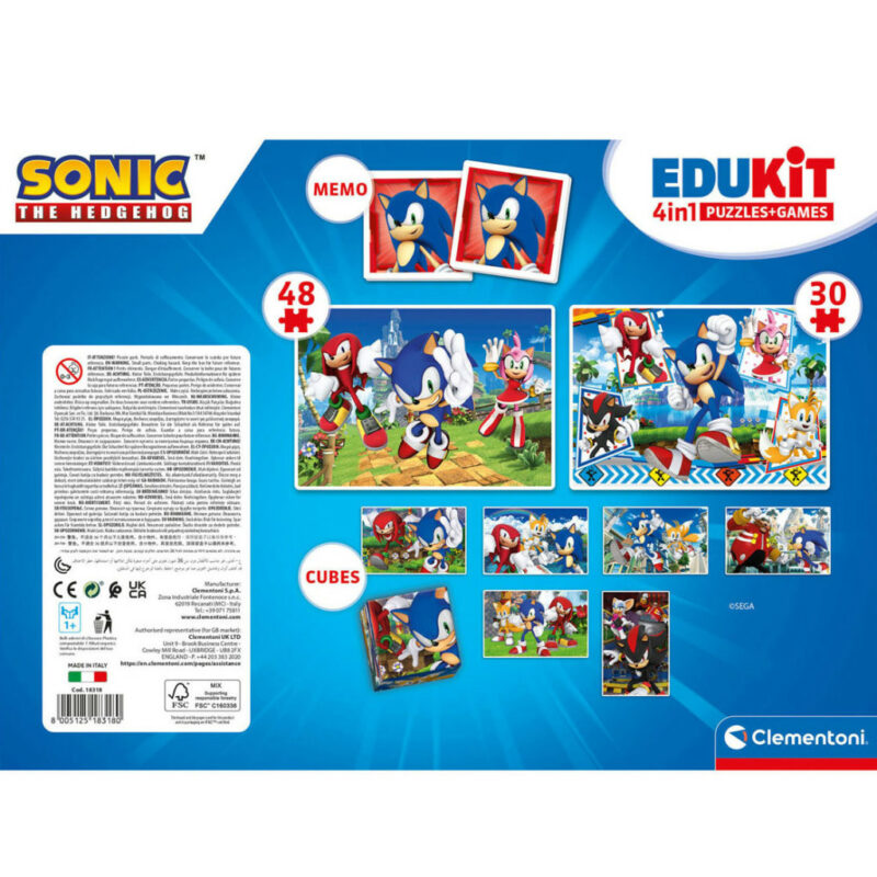 Sonic the Hedgehog Characters 4 σε 1 Παιχνίδι Collection Clementoni 5885450