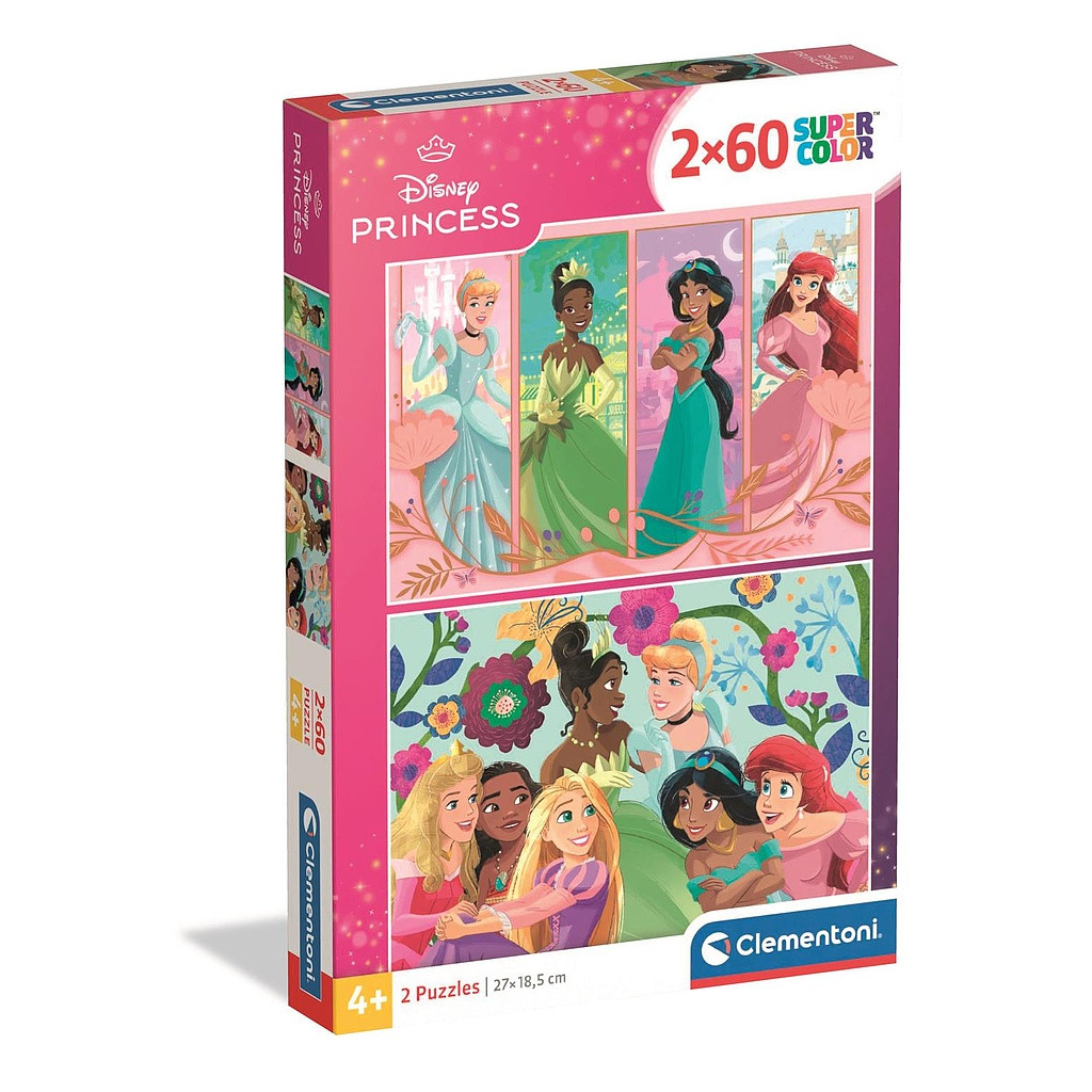 Disney Princess Παιδικό Puzzle 2×60 Τεμαχίων Clementoni