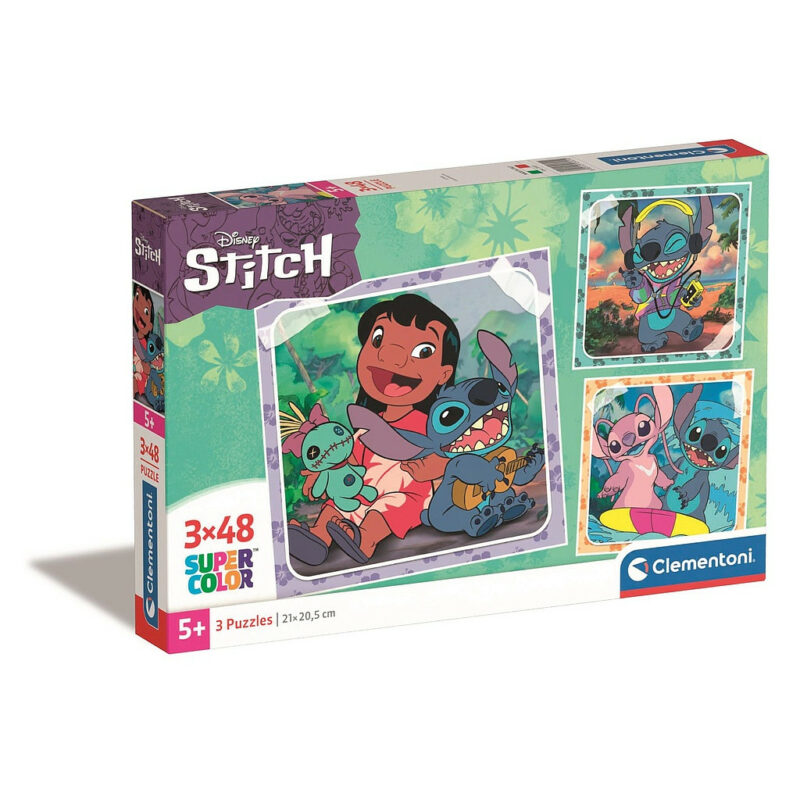 Disney Lilo and Stitch Music Playing the Guitar Παιδικό Puzzle 3×48 Τεμαχίων Clementoni 5883450