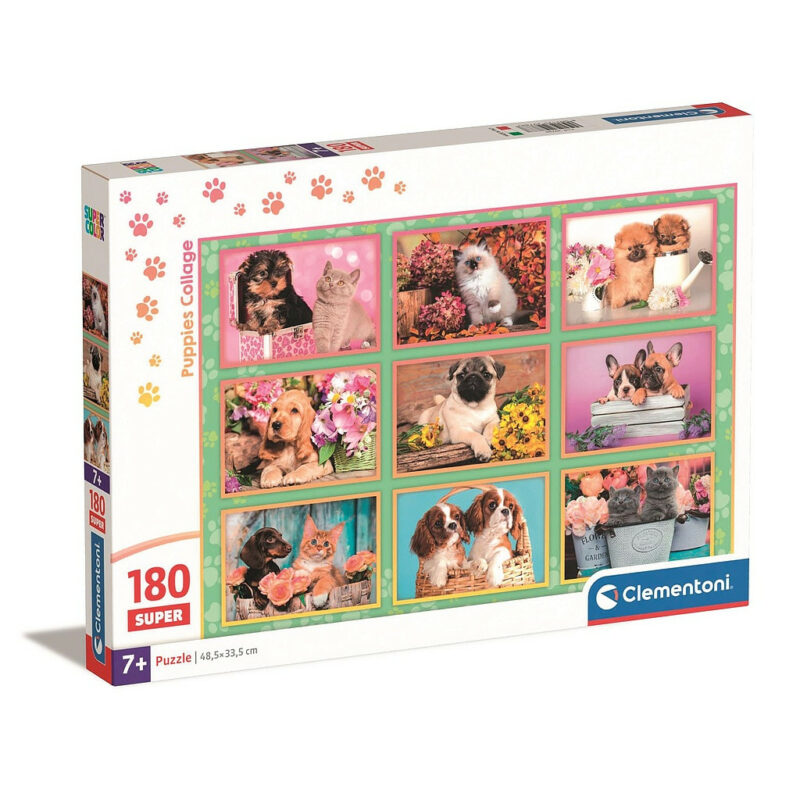Animals Puppies Collage Παιδικό Puzzle 180 Τεμαχίων Clementoni 5904043