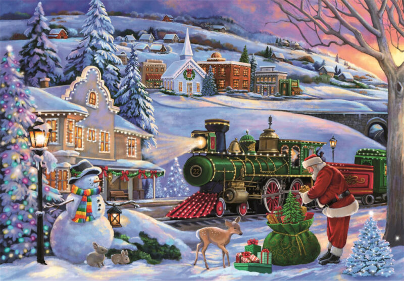 Christmas Train Puzzle σε Συμπαγή Συσκευασία 500 Τεμαχίων Clementoni 5904430