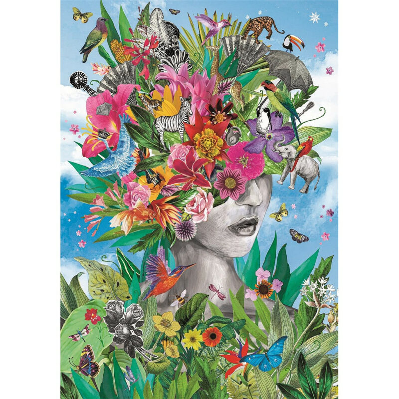 Colour Head in Jungle Blooming Thoughts Puzzle σε Συμπαγή Συσκευασία 500 Τεμαχίων Clementoni 5893697