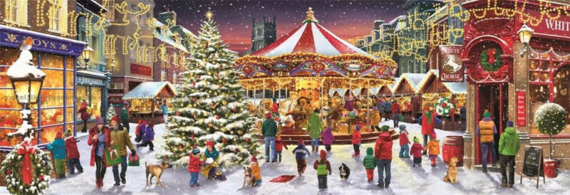 Christmas Village i falu Πανοραμικό Puzzle 1.000 Τεμαχίων Clementoni 5893892