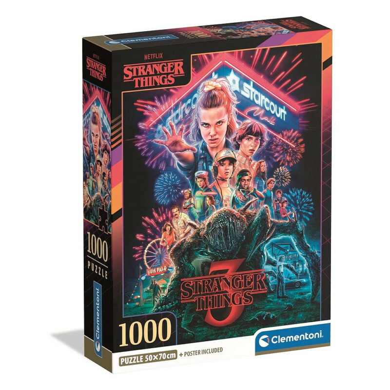 Stranger Things Starcourt Mall Puzzle σε Συμπαγή Συσκευασία 1.000 Τεμαχίων Clementoni 5894867