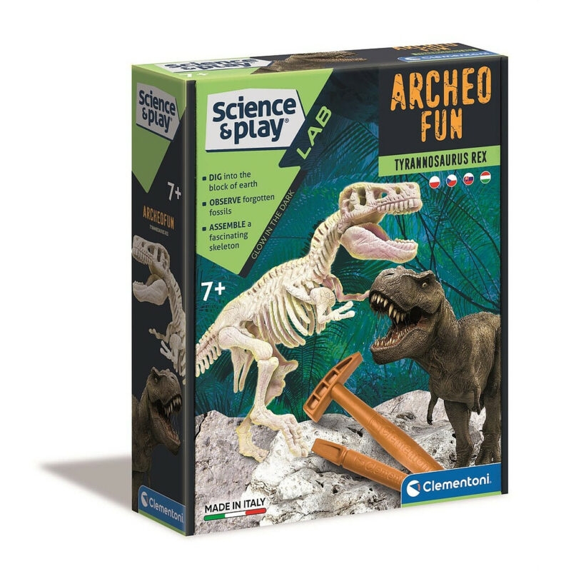 Dinosaur Archeo Fun Φωσφορίζον Σετ Αρχαιολογίας Clementoni 5885455