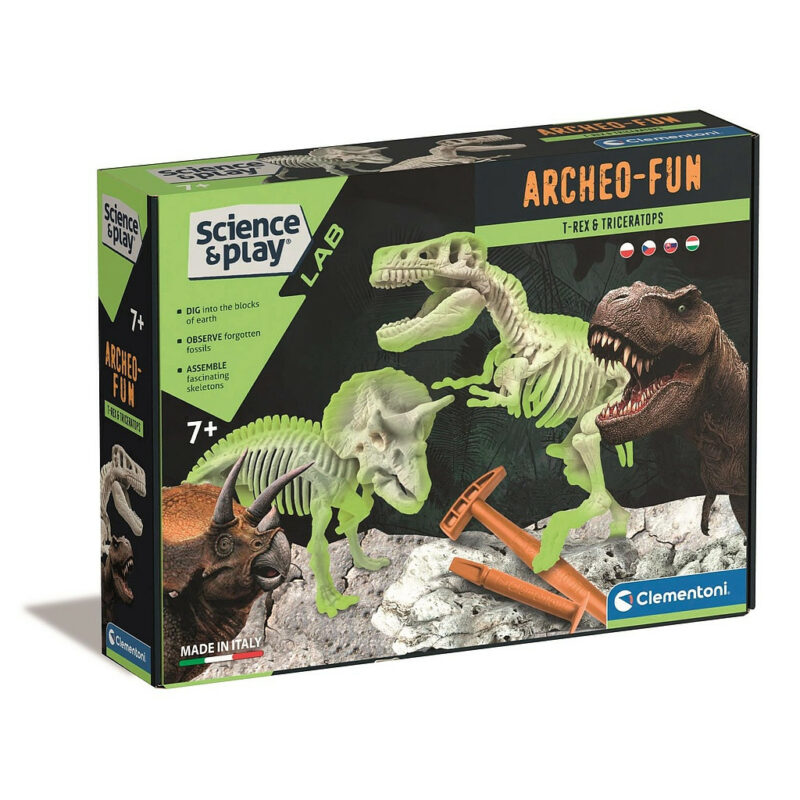 Dinosaur Archeo Fun Φωσφορίζον Σετ Αρχαιολογίας Clementoni 5884072