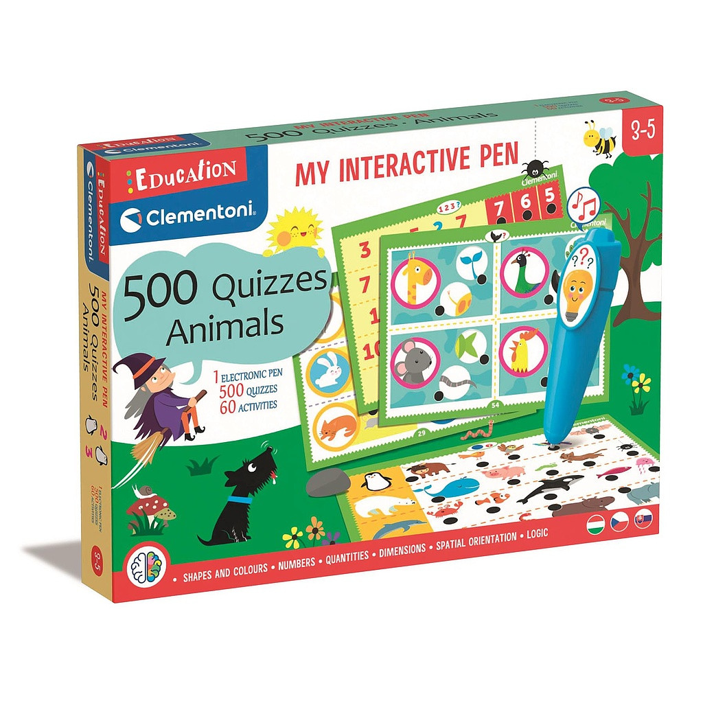 Animals Education Διαδραστικό Στυλό Ανάπτυξης Δεξιοτήτων Παιχνίδι με 500 Quizzes Clementoni