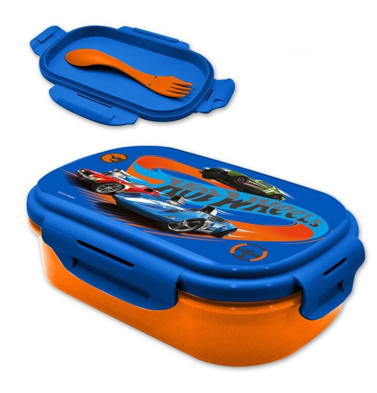 Hot Wheels Σετ Φαγητοδοχείου και Παιδικών Μαχαιροπίρουνων 21×14×6 cm 5886246