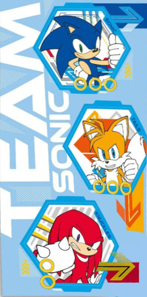 Sonic the Hedgehog Team Πετσέτα Μπάνιου & Θαλάσσης 100% Βαμβάκι 70×140 cm 5893252