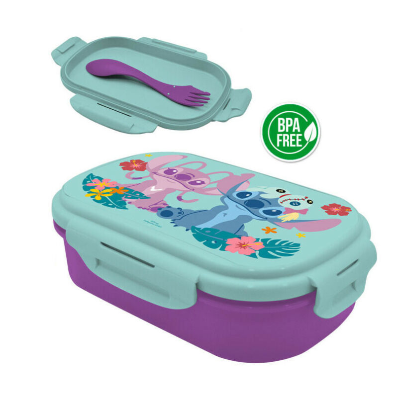 Disney Lilo & Stitch Island Σετ Φαγητοδοχείου και Παιδικών Μαχαιροπίρουνων 21×14×6 cm 5885716