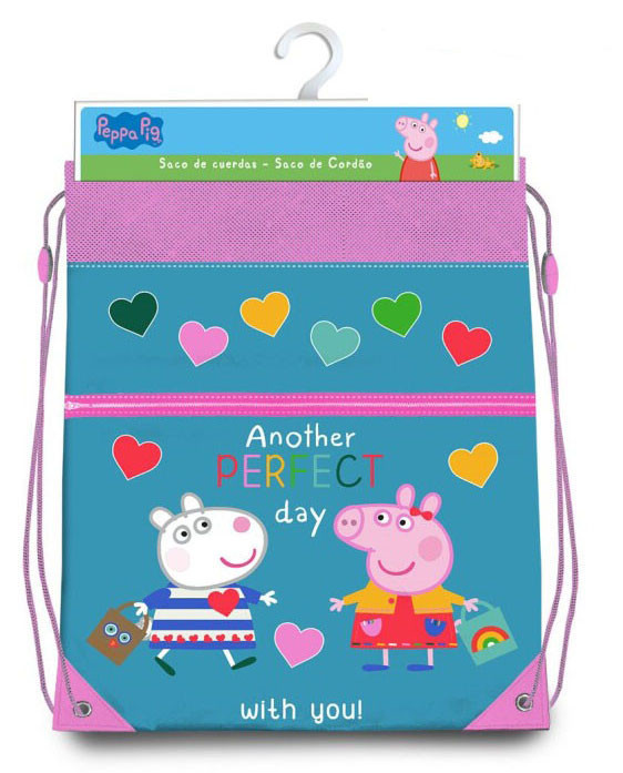Peppa Pig Παιδικό Αθλητικό Σακίδιο Πλάτης με Κορδόνια 42 cm 5853421