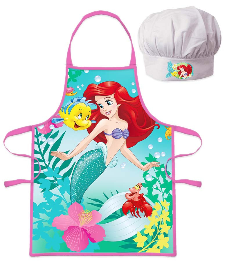 Disney Princess Curious Ariel Παιδικό Σετ Ποδιάς Μαγειρικής 2 Τεμαχίων Μεγέθη 3 έως 8 ετών 5897723