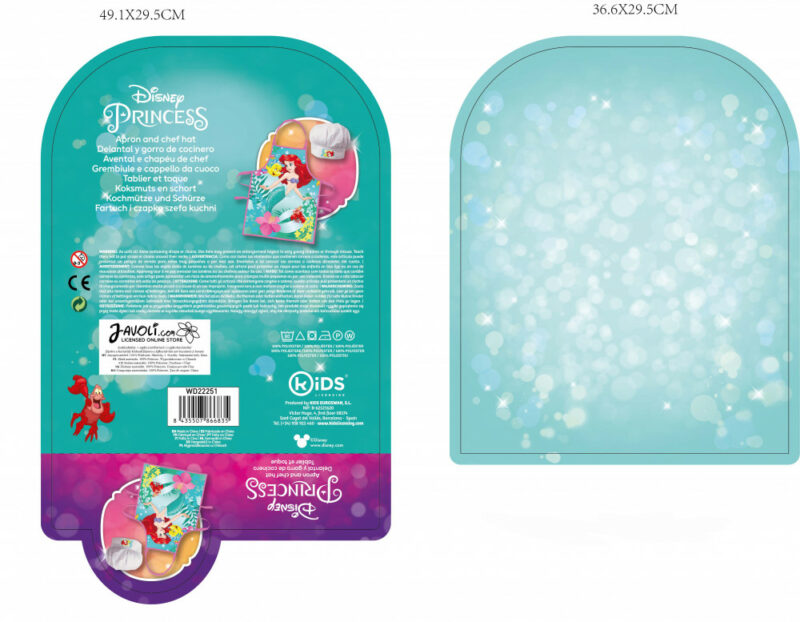 Disney Princess Curious Ariel Παιδικό Σετ Ποδιάς Μαγειρικής 2 Τεμαχίων Μεγέθη 3 έως 8 ετών 5897724