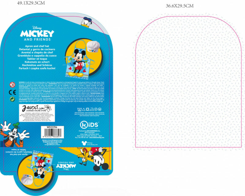 Disney Mickey Grinning Colors Παιδικό Σετ Ποδιάς Μαγειρικής 2 Τεμαχίων Μεγέθη 3 έως 8 ετών 5897764