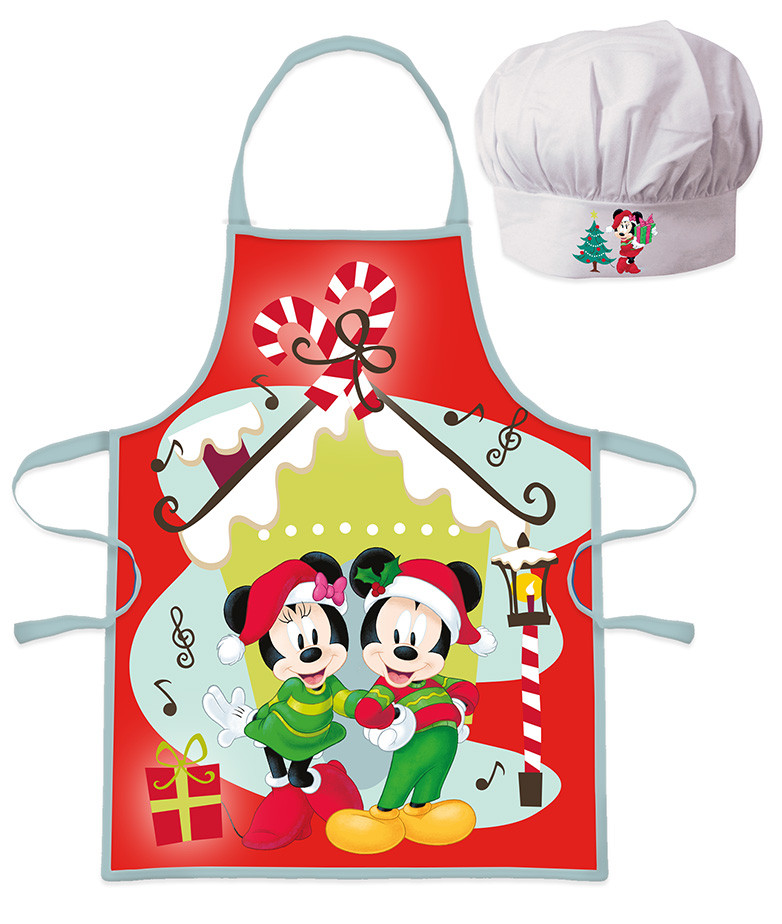 Disney Minnie and Mickey Christmas Παιδικό Σετ Ποδιάς Μαγειρικής 2 Τεμαχίων Μεγέθη 3 έως 8 ετών 5897766