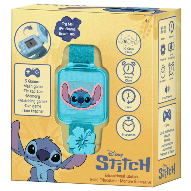 Disney Lilo and Stitch Leaf Παιδικό Εκπαιδευτικό Ψηφιακό Ρολόι με Παιχνίδια 5891648